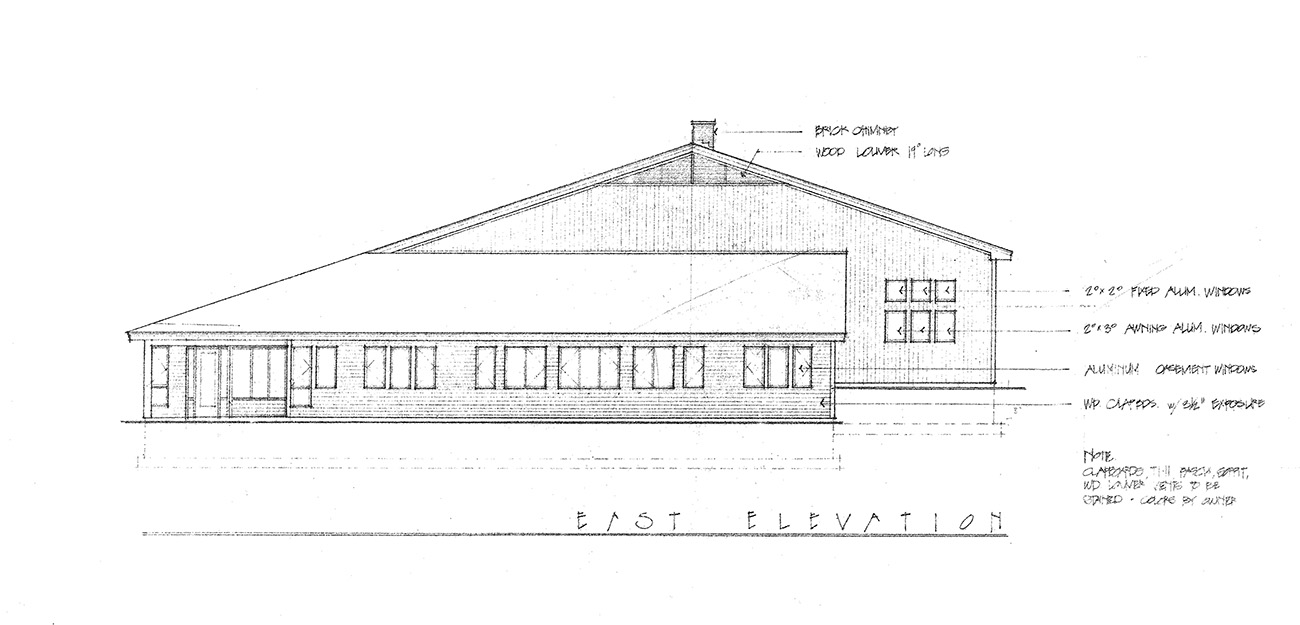 Original building design drawing from the 1980's